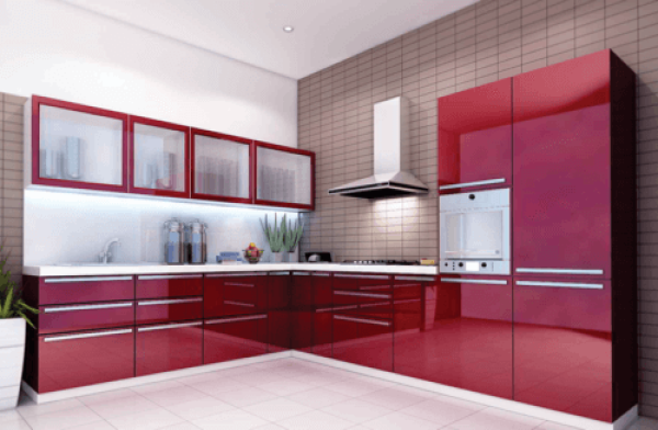 acrylic modular kitchen design in delhi