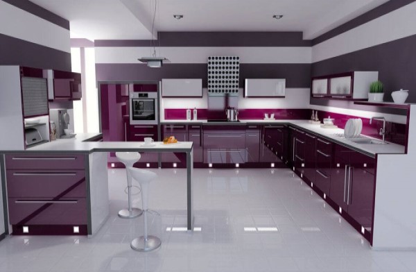 high gloss modular kitchen design in delhi